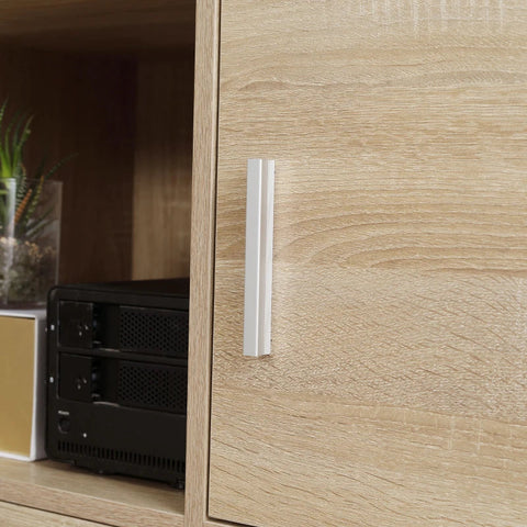 Rootz Printer Stand - Office Side Table - 2 Laden 1 Kast - 4 Wielen - Naturel - 80 cm × 38,5 cm × 74,5 cm