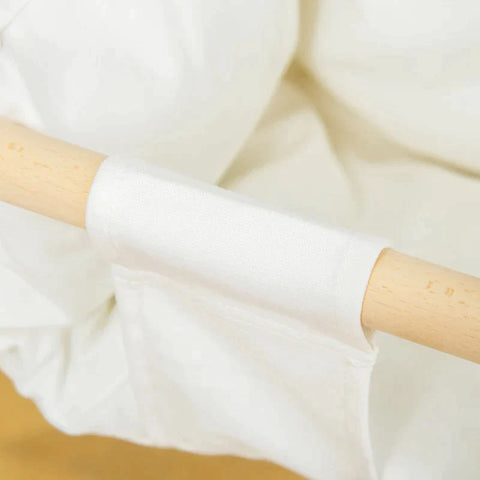 Rootz Baby Swing - Fabric Swing With Seat Cushion - Length-adjustable Ropes - Cotton - Creamy White - 40 x 40 x 180cm