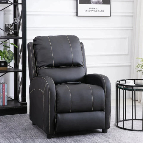 Rootz Massage Chair - TV Chair - Electric Chair - Relaxation Chair - Living Room Chair - 165° Inclination - PU Metal - Black - 70 x 88 x 100 cm