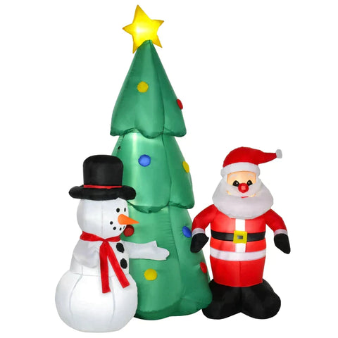 Rootz Christmas Decoration - Self-inflating Christmas Decoration - Christmas Decoration With Led Lights - Blower And Mounting Material - 105cm x 145cm x 185cm