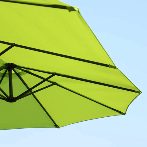 Rootz Parasol - Garden Parasol - Market Parasol - Double Parasol - Patio Parasol With Hand Crank - Green Oval - 460 x 270 x 240 cm