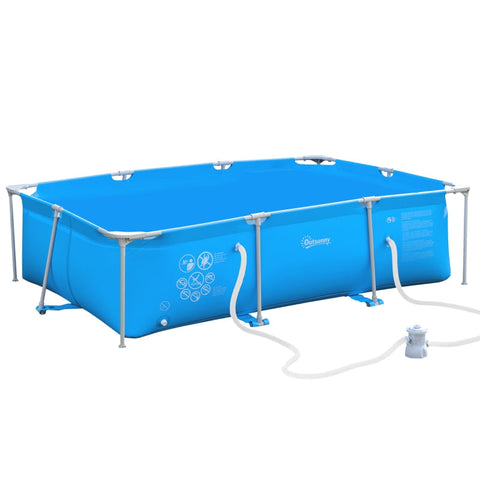 Rootz Frame Pool - Frame Swimming Pool - Swimming Pool - Pool - Blue - 252 cm x 152 cm x 65 cm