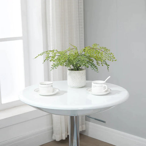 Rootz Bar Table - Modern Dining Table - Height-adjustable Bistro Table - Bar Table - Counter Table - Desk - Round Metal - ABS Paint - White - Diameter 61 x 76-97 cm