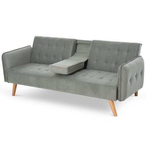 Rootz Sofa Bed - Folding Sofa - 3-Seater - Adjustable - Light Grey - 183 x 87 x 75 cm