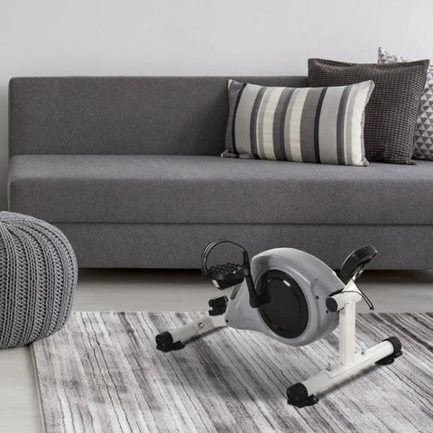 Rootz Mini Exercise Bike - Exercise Bike - Pedal Trainer - LCD Display - Magnetic Resistance - Steel - Grey