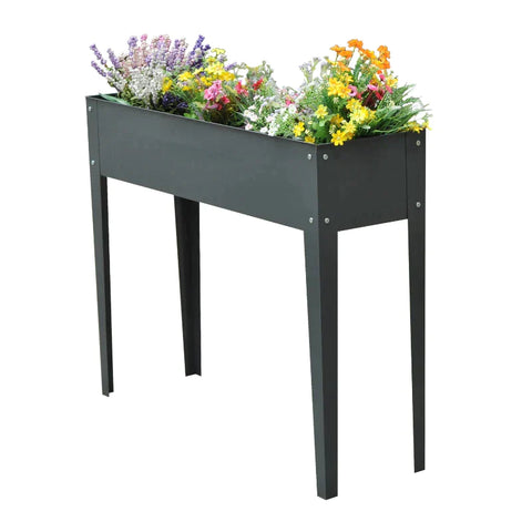 Rootz Flower Box - Raised Bed - Feet Flower Pot - Rattan Raised Bed - Metal