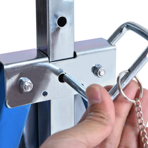 Rootz Scaffolding Trestle - Folding Trestle - Telescopic Trestle - Scaffolding Trestle - Height Adjustable Trestle - 200kg Weight Capacity Trestle - Steel - Blue - 68 x 58 x 80-130 cm