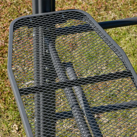 Rootz Grill Pavilion - BBQ Pavilion - Flame Protection Roof - 2 Shelves - Steel - Dark Grey - 240 x 150 x 230 cm