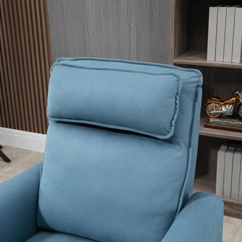 Rootz Stand-up Chair - Relaxation Chair - With Reclining Function - Remote Control - Linen Look - Blue - 85 x 89.5 x 105 cm