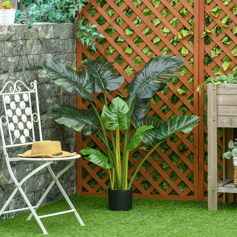 Rootz Artificial Plants - Artificial Monstera Plant - Home Office Outdoor Decoration - Green + Black - 17cm x 17cm x 110cm