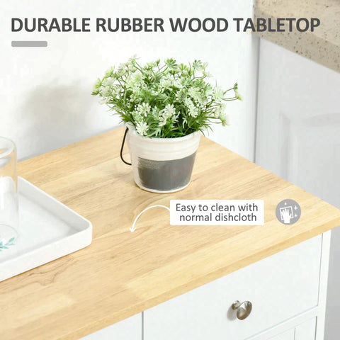 Rootz Keukenkast - Zijvloerkast - Opbergkast - 2 Laden - Eetkamer - Woonkamer - Wit