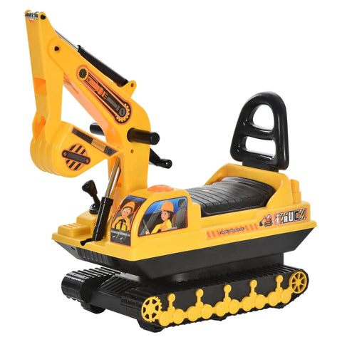 Rootz Ride-on Car - Children's Ride-on - Baby Children's Excavator - Children's Car With The Excavator - Black + Yellow - 78x24x58.5cm