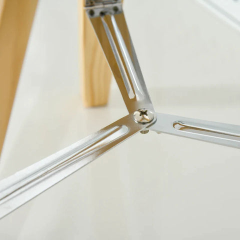 Rootz Table Lamp - Bedside Lamp - Tripod Lamp - Wood Tripod Frame - Spotlight Design - Natural/Silver - 30 cm x 30 cm x 68 cm