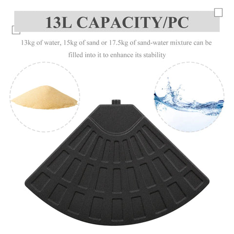Rootz Umbrella Stand - Umbrella Base - Umbrella Weight Base - Portable Umbrella Base - 48 cm x 48 cm x 8 cm