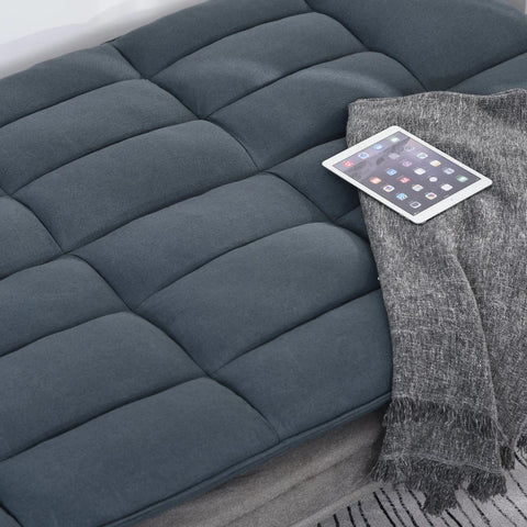 Rootz Sofa Bed - Folding Sofa -  3-seater Fabric Sofa - Chaise Longue - Sofa With Sleeping Function - Grey + Beige