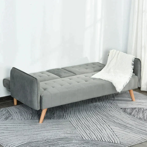 Rootz Sofa Bed - Folding Sofa - 3-Seater - Adjustable - Light Grey - 183 x 87 x 75 cm