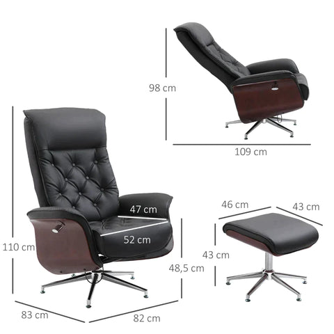 Rootz Relax Chair - Relaxation Chair - Stool - 360° TV Chair - 360° Rotatable - 82 x 83 x 110 cm