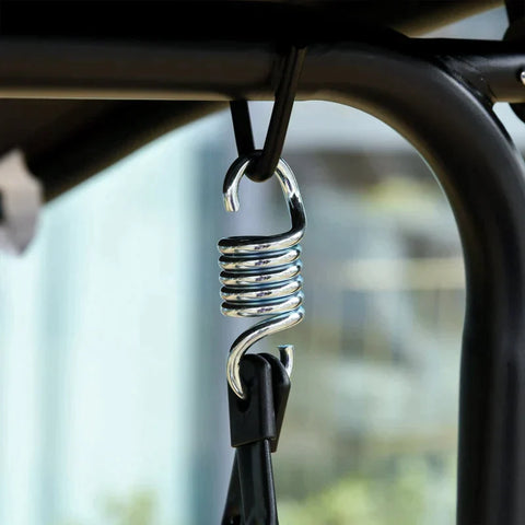 Rootz 3-seater Swing Chair - Rocking Chair - Outdoor Garden Lounger - Uv-resistant - High-quality - Angle-adjustable - Metal Tube - Black