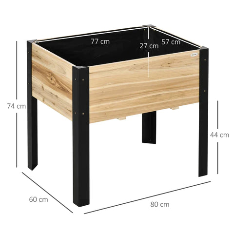 Rootz Verhoogd Bed - Verhoogd Tuinbed - Plantenbak - Tuinbed - 80cm x 60cm x 74cm
