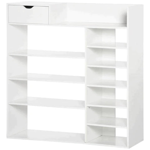 Rootz Shoe Cabinet - Shoe Cabinet With 1 Drawer For 18 Pairs Of Shoes - MDF - White - 88 x 30 x 93 cm