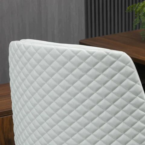 Rootz Office Chair - Height Adjustable - 5 Swivel Castors - White - 69 cm x 64 cm x 112 cm