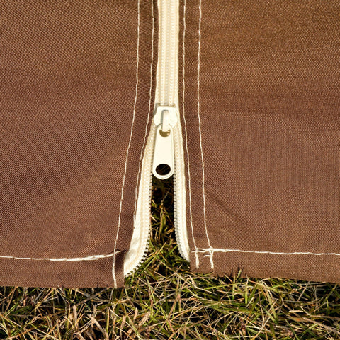 Rootz Garden pavilion - Party tent - Sun protection - Polyester - White/Brown - 3.6 x 2.97 x 2.73 cm