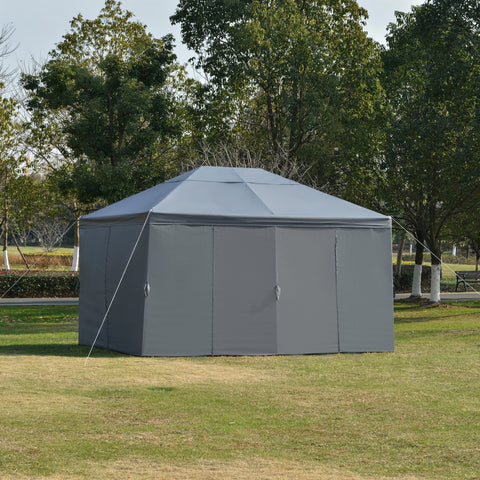 Rootz Garden pavilion - Party tent - 6x Side walls - Polyester - Gray - 4 x 3 x 2.6 m