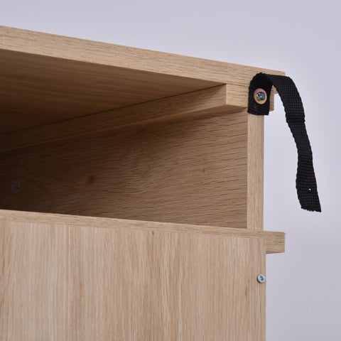 Rootz Kitchen Cabinet - Storage Cabinet - High Cabinet - Adjustable Shelf - Tilt Protection - Storage Space - Doors - MDF - Oak