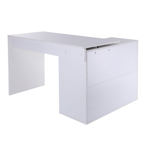 Rootz Desk - Computer Table - Corner Desk - Adjustable - Processed Wood - Storage Space - Drawers - 117 x 83.5 x 76 cm - Black