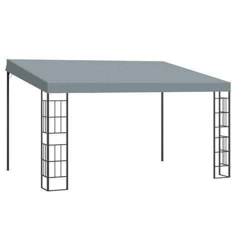 Rootz Pergola - Gazebo - Pavilion - Canopy Tent - Metal/Polyester - Grey - 3.98L x 2.98W x 2.5H m