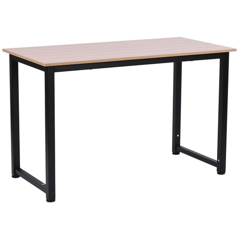 Rootz Desk - Computer table - Office table - Rectangular - 120 x 60 x 76 cm - Natural - Black - Metal - MDF