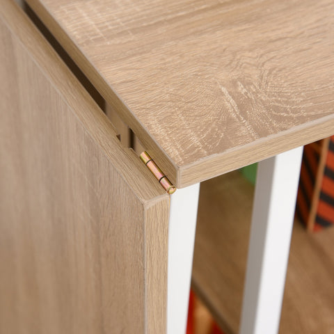 Rootz Folding desk - Folding table - Office table - Desk - Wheels - Shelves - Anti-Slip - Natural - White