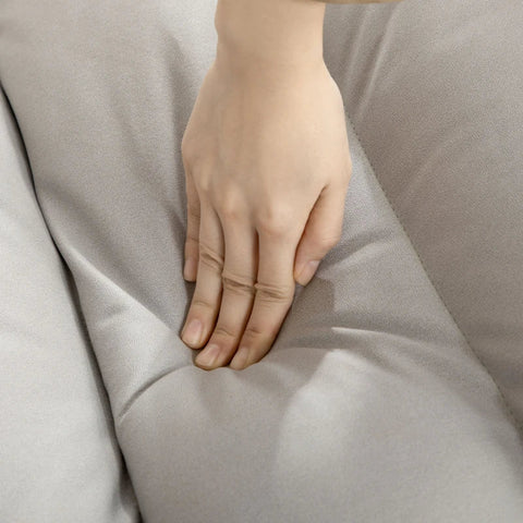 Rootz Armchair - Swivel - Tilting Backrest - Seat Cushion - Leather Look - Steel Frame - Light Gray - 62 x 62 x 95 cm