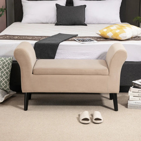 Rootz Bench Seat - Luxury Bench - Bedroom Bench - Bench - With Storage Space - 111.5 cm x 41 cm x 65 cm