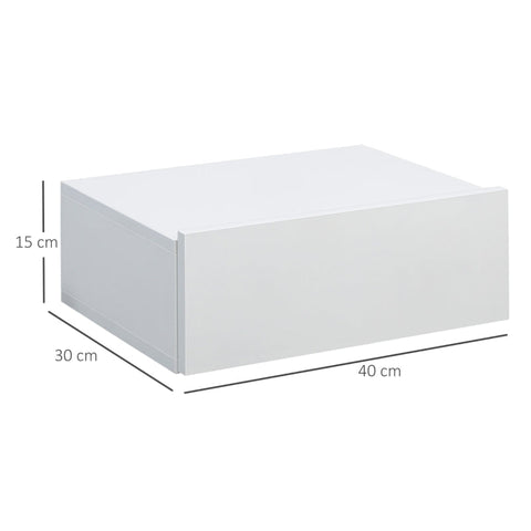Rootz Bedside Table - 2-piece Bedside Tables - Wall Table - White - 40 cm x 30 cm x 15 cm