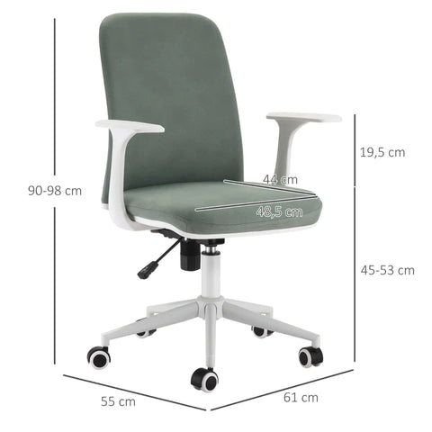 Rootz Office Chair - Desk Chair - Working Chair - Green - 61 x 55 x 90-98 cm