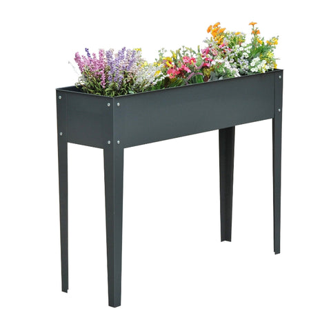 Rootz Flower Box - Raised Bed - Feet Flower Pot - Rattan Raised Bed - Metal