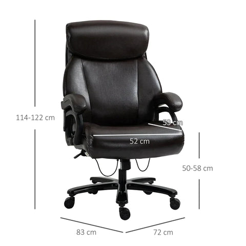 Rootz Office Chair - Gaming Chair - Swivel Chair - Faux Leather - Brown - 72x83x114-122 Cm
