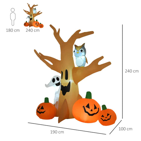 Rootz Halloween-Baum – Halloween aufblasbar – aufblasbarer Gruselbaum – gruselige Luftfigur – 120/240 cm