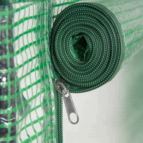 Rootz Greenhouse - Tomato House - Cold Frame with Rolling Door - Steel - Plastic - Green - 100x50x150cm