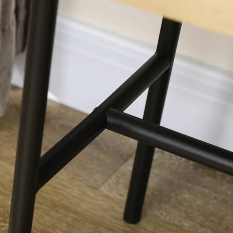 Rootz Side Table With Drawer - Rattan Decor - Natural Wood Look - Chipboard - Natural Wood - 45 x 29 x 61.5cm