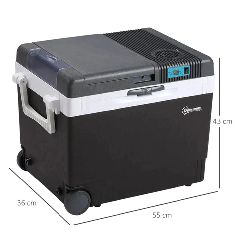 Rootz Kühlbox – Auto-Kühlschrank – Kühlbox – Mini-Kühlschrank – tragbarer Mini-Kühlschrank – Auto-Mini-Kühlschrank – Camping-Kühlschrank – ABS/Aluminium – Grau – 40 x 30 x 43 cm