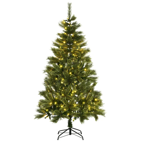 Rootz Weihnachtsbaum – Künstlicher Tannen-Weihnachtsbaum – mit Lichterkette – Sockel – schwer entflammbar – Kunststoff – grün – 100 x 100 x 180 cm