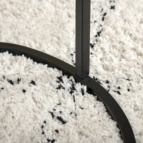 Rootz Set Of 2 Stackable Side Tables - Modern Design - Stylish Living Room Furniture - Black + Transparent - 50cm x 50cm x 58cm