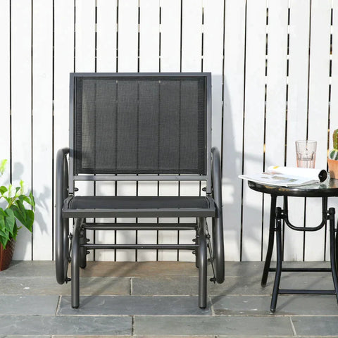 Rootz Schommelstoel - Tuin Tuin - Stoel Relaxstoel - Tuinschommel - Zwart - 75 x 66 x 85 cm