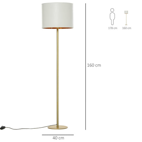 Rootz Floor Lamp - Living Room Lamp - Bedroom Lamp - Office Lamp - White - Ø40 x 160H cm