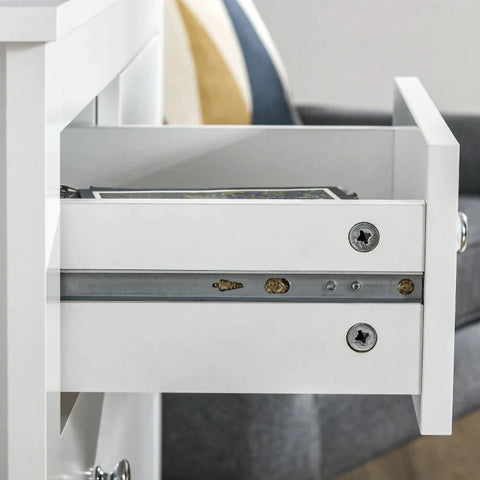 Rootz Chest of Drawers - Sideboard - 5 Drawer - Storage Cabinet - Metal Handles - Runners for Bedroom - White - 79 x 39.5 x 80.5 cm