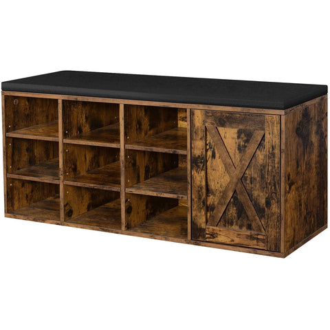 Rootz Shoe Rack - Shoe Cabinet - 11 Pairs of Shoes - Bench - 110 x 30 x 48 cm