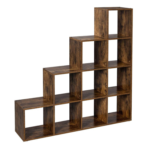 Rootz Bookcase - 10 Compartments - Filing Cabinet - Cupboard - Cupboards - Wood - Brown - Industrial - 129.5 x 30.5 cm