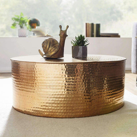 Rootz Aluminum Coffee Table - Side Table - Gold - 75 x 31 x 75 cm